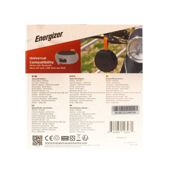 اسپیکر بلوتوثی قابل حمل انرجایزر مدل BTS062